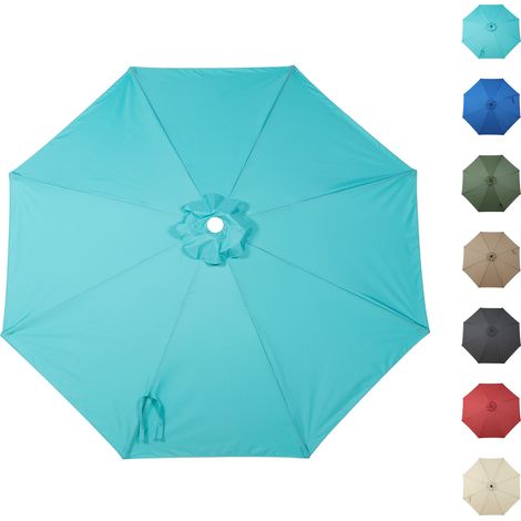 Patio Umbrella Replacement Canopy for 3m 8 Ribs Table Umbrella, Canopy Only-Aqua Blue