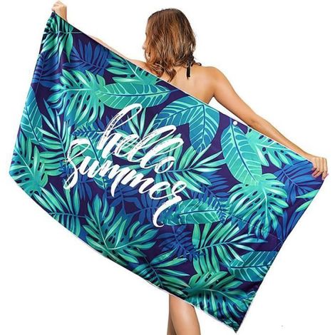 Serviette de Plage - - Grande - Séchage Rapide - 160x80cm - Couleur Bleu (1/5)