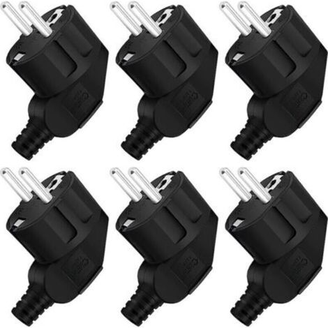 Prise électrique étanche – 250 V 16 A – 6 fiches mâles par paquet – Convient aux câbles de 8 à 10 mm² – Fabriquée en ABS et en caoutchouc – Pour les chantiers extérieurs (1/4)