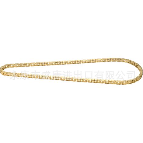 T8F chain - Lia model small off-road 118 links, gold finish, replaceable for 33cc, 47cc, and 49cc engines. (1/4)
