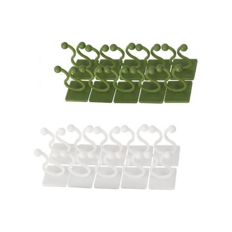 Pinces à plantes - 20 pièces - Attache-plantes - Attache branches / Plantes - Pinces à plantes - Attache-plantes - Support pour plantes - Jardin - Jardinage - Vert, blanc - Support pour plantes, pince (1/5)