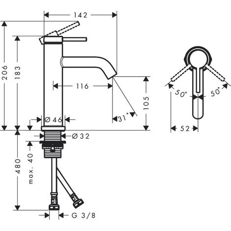 Hansgrohe 73311340 WTM 110 Tecturis S