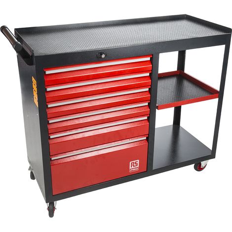 Chariot à outils RS PRO en Acier 6 tiroirs 980 x 1090 x 450mm ( Prix pour 1 ) (1/4)
