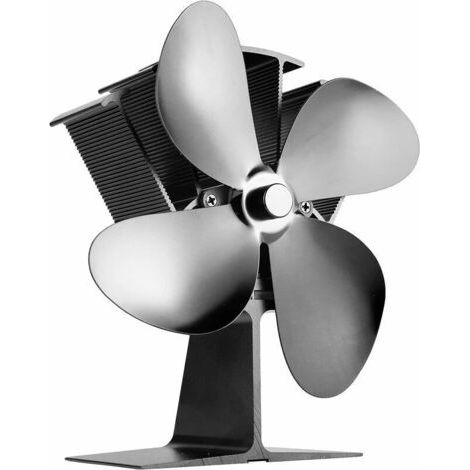Ventilateur Poele Bois 60 ° C Démarrage Opération Silencieuse, 4 Lames Ventilateur de Poele est Alimenté par la Chaleur, pour Poêle à Bois, Cheminée (1/5)