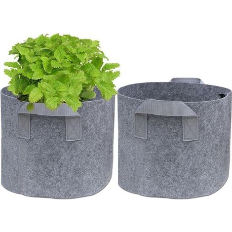 Confezione da 2 sacchi per semina/coltivazione di patate in tessuto non tessuto grigio da 3 galloni (11 litri) (1/5)