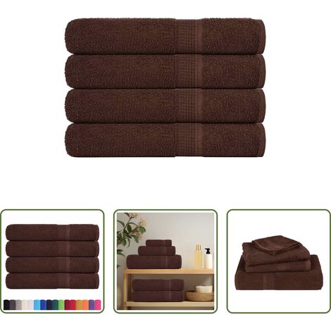 vidaXL Baumwolle - Saunatücher FROGN 4 Stk. Braun 80x200 cm 360 g/m² (1/5)