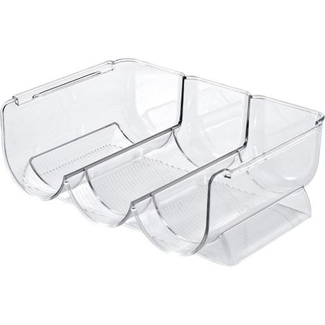 Casier à vin empilable, objet décoratif, usage domestique, porte-bouteilles en plastique créatif, pour bouteilles de bière, de boissons, réfrigérateur, porte-gobelets, lot de trois, transparent. (1/5)