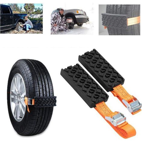 Tapis antidérapant d'évacuation auto, surface inégale, sangle flexible, traction puissante, serrage rapide, portable, bande unique pour véhicule (1/5)