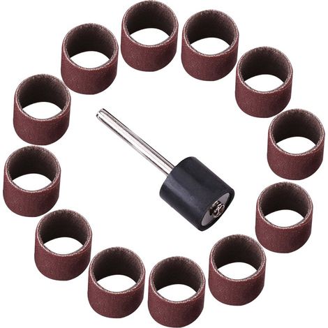 100pcs Kit de Manchons Abrasifs Tambour De Ponçage, Tambours de Papier Verre de Ponçage Manchons Mandrel Woodworking Craft Kit de Polissage(320 Grit) (1/5)
