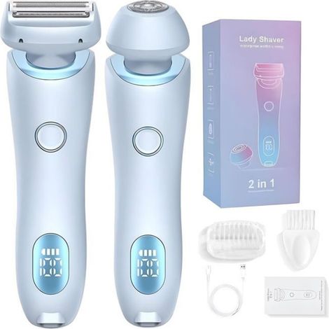 Rasoir électrique pour femme, 2 en 1 Glide Pro 3.0, rasoir indolore, jambes, aisselles, poils pubiens, épilateur rechargeable sa (1/4)