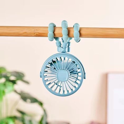 Dieser tragbare, per USB aufladbare Ventilator ist leise, kompakt, tragbar und vielseitig. (blau) (1/3)