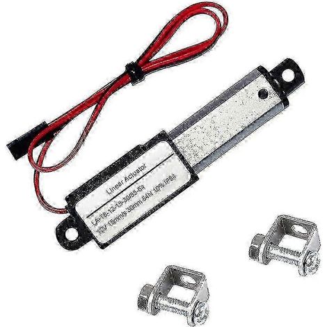 Micro-vérin électrique linéaire – Course de 1,2 po, force 64 N (14,4 lb), vitesse 0,6 po/s, mini-vérin étanche 12 V CC (1/5)