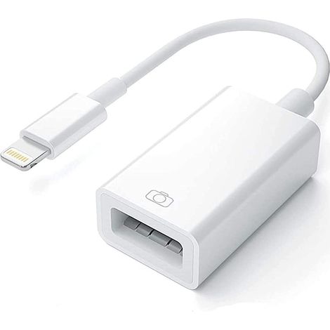 Adaptateur Lightning vers USB pour Caméra iPhone/iPad, OTG pour Lecteur de Carte, Clé USB, Disque Dur, Clavier, Souris, Hubs, MIDI - Plug & Play (1/5)