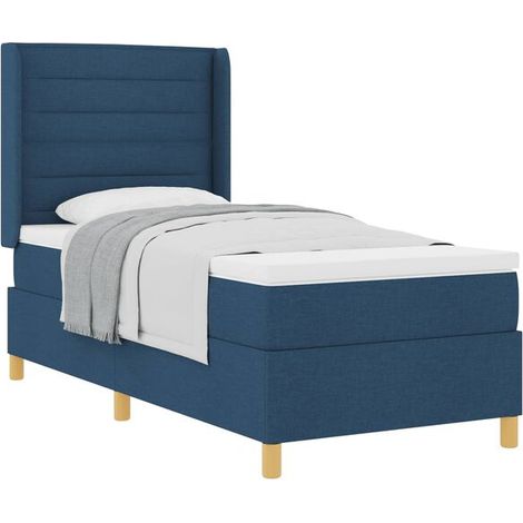 Matelas à ressorts avec housse, bleu, 80 x 200 cm, tissu. (1/5)