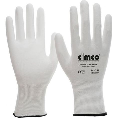 Cimco Skinny Soft White 141281 Nylon Gants de travail Taille: 8, M EN 388 1 paire(s) - 4021103064887