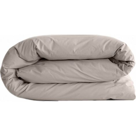 Housse de couette "Manoir" percale pur coton peigné longues fibres 80 fils/cm² Vent du sud - Lin - Housse de couette 200 x 200 cm - Lin - (1/2)