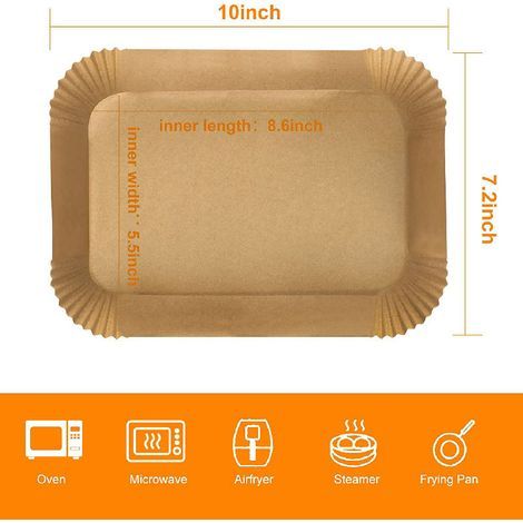 100 feuilles papier cuisson friteuse air rectangulaire, papier sulfurisé antiadhésif résistant huile (1/5)