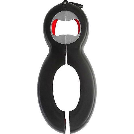 Flaschenöffner, Glasöffner, 6 in 1, vielseitig einsetzbar, auch bei schwachen Händen leicht zu bedienen, mit Silikon-Glasöffner (1/5)