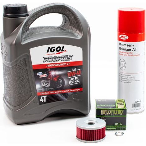 Kit Entretien Vidange Standard pour SUZUKI VL 125 INTRUDER de 2000 à 2008 - IGOL PROPULS PERFORMANCE 10W40 4L