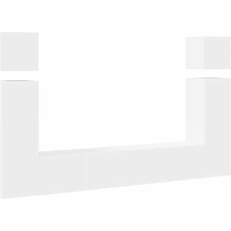 Maison Exclusive - Set Mobili Porta TV 8 pz Bianco in Legno Multistrato (1/5)