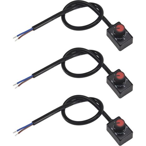 Atenuador LED DC 0/1-10V con botón pulsador, PWM pasivo de bajo voltaje para controlador electrónico de 0-10V o 1-10V, intensidad regulable, 3 unidades.