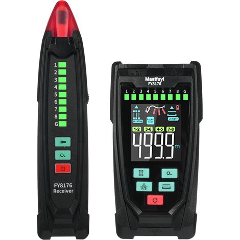 Tester per cavi di rete FY8176, tester Ethernet portatile con sensibilità regolabile, localizzazione della distanza di guasto tramite tecnologia TDR, ecc.