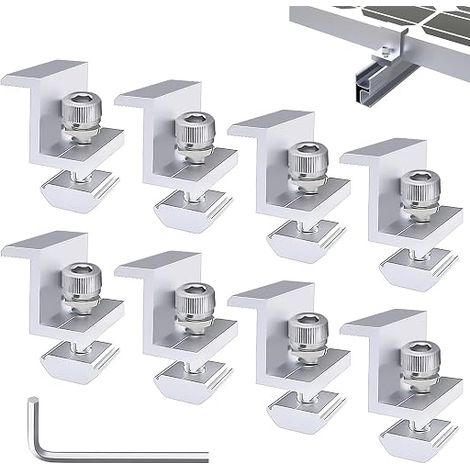 8 x Solar Panel Brackets, Camping Car Solar Panel Mount, Z Solar Bracket for Camper, Boat, Van, Roof, Garden Shed (1/5)