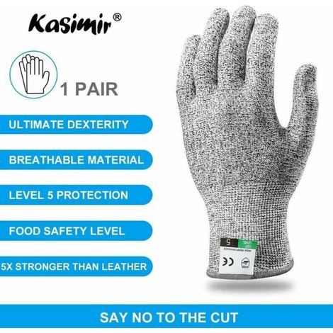 Paire de Gants Protection Coupure Niveau 5, Anti-Rayures, Bois, Anti-Épine, Verre de Construction, Gants Anti-Coupure, Cuisine, Protection Coupure, Bûcheronnage, Jardinage, Pêche, Menuiserie (1/4)