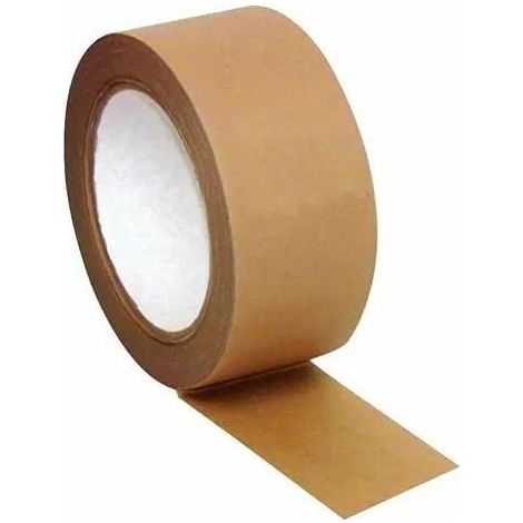 12 nastri adesivi in carta kraft biodegradabili ed ecologici con supporto in carta adesiva da 50 mm x 50 metri, adesivo kraft privo di plastica che rende questo nastro adesivo kraft totalmente ricicla (1/3)