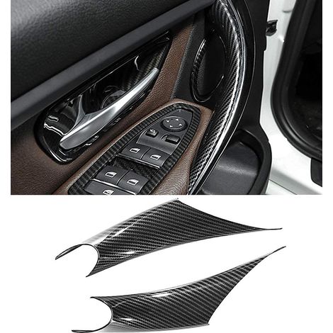 Türgriffschutzleisten (Carbonfaser), kompatibel mit den Türgriffen der Fahrer- und Beifahrerseite der BMW 3er/4er Reihe (kompatibel mit Ave). (1/5)