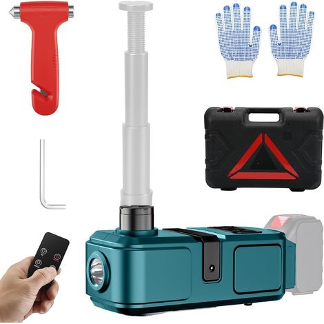 Cric électrique 5T pour batterie Makita 18V-21V, cric trolley portable sans fil avec éclairage LED, hauteur de levage de 155 à 450 mm, idéal pour voitures, SUV, camions, changement de pneus et réparat (1/5)
