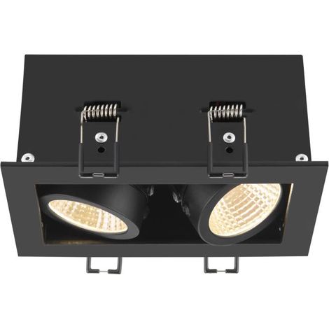 Spot encastré KADUX double 3000 K 38° IP 20 carré noir - SLV - 1007559