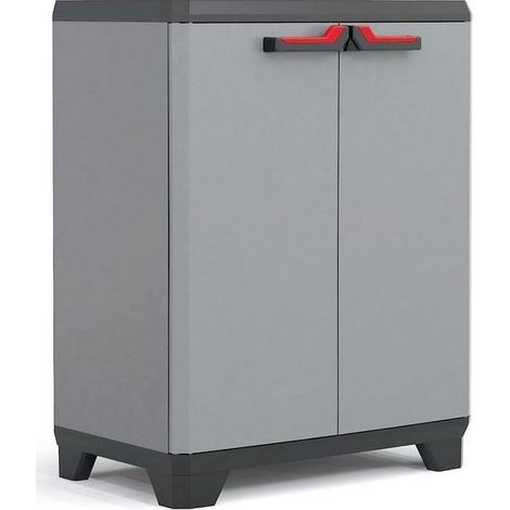 Keter – Armoire de jardin en résine 1 étagère 2 portes – 100% imperméable – Dimensions 68x39x90 cm – Charge max 15 kg par étagère