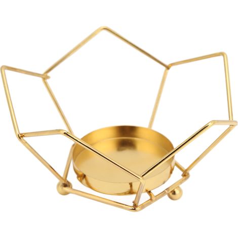 Einfacher, geometrischer nordischer Kerzenhalter aus Eisen, verchromtes Metall, Ornament (1/5)