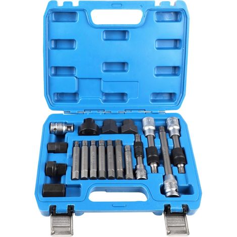 Kit d’Outils de démarreur 18 pièces, Jeu de Douilles et extracteur de Roue Libre pour Le Retrait de la poulie du démarreur Automobile, Compatible avec , , , , (1/5)