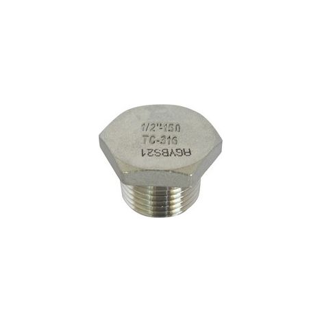 TAPPO MASCHIO ACCIAIO INOX 1/2"
