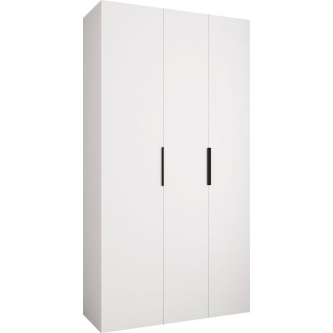 Armario Hartford 573, Blanco, 246x130x42cm, Puertas de armario: Con bisagras, Número de estantes: 8