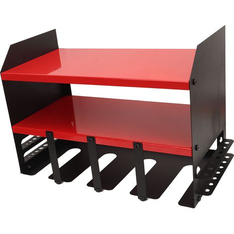 Werkzeug-Organizer, 4 Steckplätze, Eisenkonstruktion, multifunktional, kompakter Bohrmaschinenhalter, Wandmontage für Werkstatt und Lager, Rot (1/5)