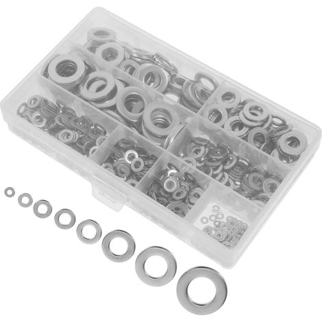 Kit de rondelles plates argentées Unomor 1010 en acier (1/5)