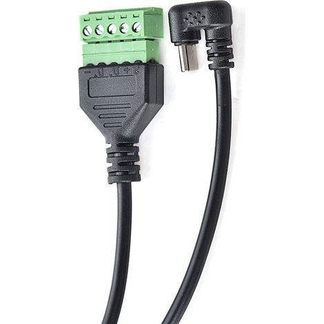 Solderless male Type C right-angle extension cable for data charging to 5-pin plug-in terminal with green wiring (1/5)