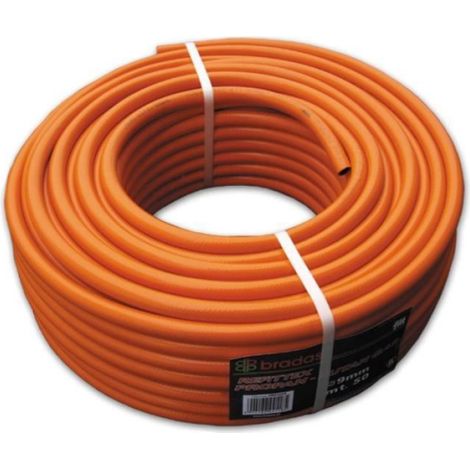 Tuyau De Gaz Propane - Diamètre Extérieur 9 Mm - Diamètre Intérieur 2,5 Mm - Couleur Orange - Longueur 20 Cm - 1 Pièce
