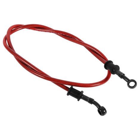 60cm Motorcycle Motocross Braided Steel Brake Clutch Oil Hose Pipe Red (1/4)