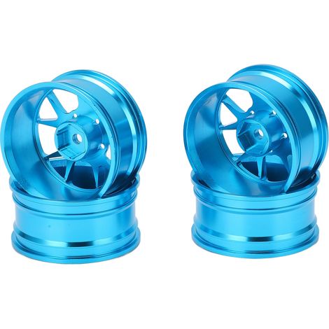 4 Pièces Moyeux de Roue RC Haute Résistance à l'Usure Alliage d'Aluminium Accessoires Voiture Télécommandée pour Voiture de Sport Plate 1/10 Bleu (1/5)