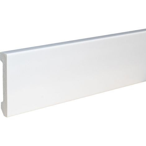 PROVISTON Sockelleiste 16 x 80 x 2000 mm Moderne Fußleiste eckiges Profil Hochwertige Fußleiste Kunststoff Weiß Wasserfest, Robust und Langlebig (1/5)