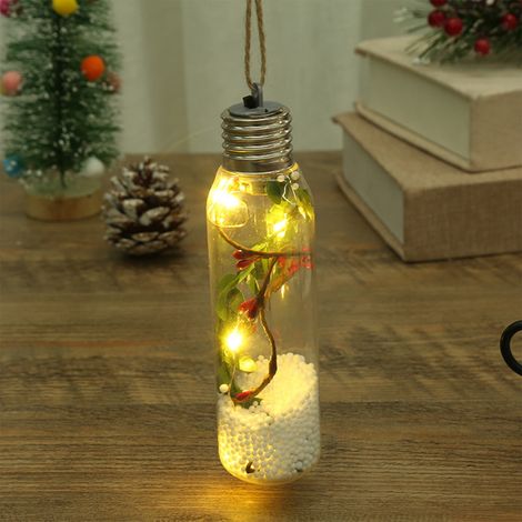 Lampe Décorative En Forme De Bouteille - Guirlande Lumineuse LED Pour Arbre De Noël - 16 x 4,5 cm - ABS - 1 Pièce (1/5)