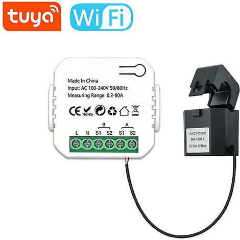 Compteur d'énergie intelligent Wi-Fi Tuya pour systèmes solaires (systèmes photovoltaïques) – Surveillance bidirectionnelle de la production et de la consommation d'électricité