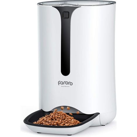 7L Distributeur Croquettes Chat Automatique, Mangeoire avec Fonction Minuteur et Enregistrement Vocal, 5 Repas par Jour, Convient aux Petits et Moyens Animaux de Compagnie (1/5)