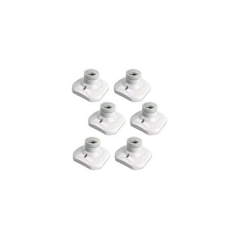 E27-Schraubfassung für Deckenleuchten, E27-Garagenleuchtenfassung, 220–240 V Wechselstrom, LED-Lampenfassung, E27-Sockel für Deckenleuchten, weißer Kunststoff-Lampensockel für Wandleuchten, 6er-Pack (1/5)