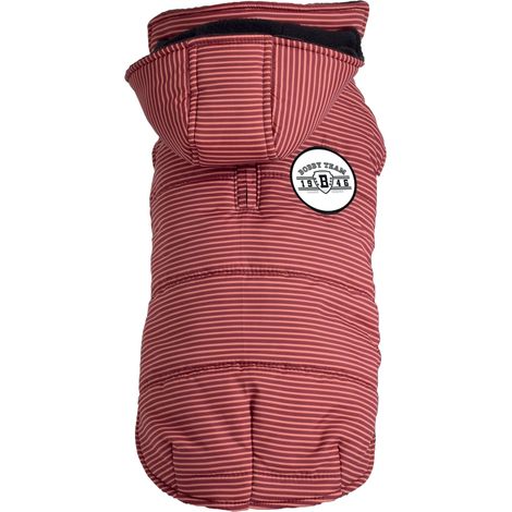 Doudoune rayée à capuche rouge Taille : 42L