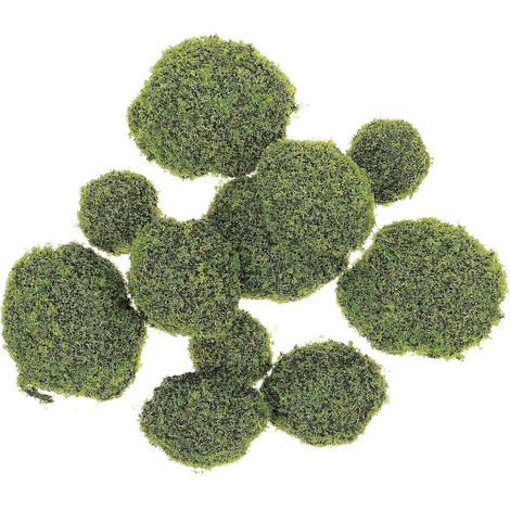 Lot de 12 pierres décoratives artificielles en mousse, pour jardin extérieur.-9.00X8.00X3.00CM-Green